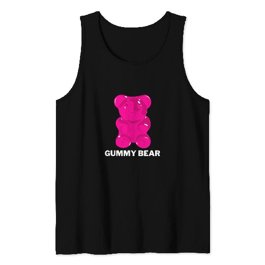 Bear Pet Cool Pink Gummy Bear Sweet Candy Lovers Bear Fan Tank Tops