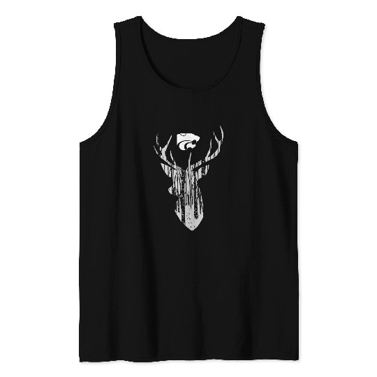 Kansas State Wildcats Hunting Forest Deer Tank Tops