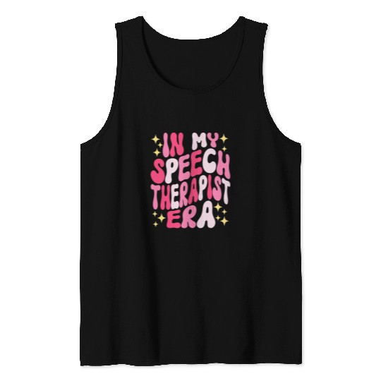In My Speech Therapist Era Retro Groovy SLP SLP AAC SLPA Tank Tops