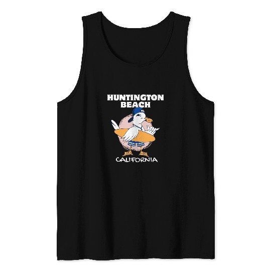 HUNTINGTON BEACH californias Surfing Retro Wave vintages Surf Tank Tops