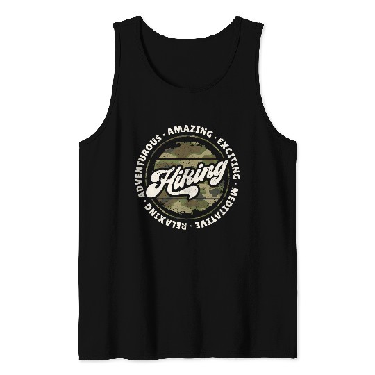 Hiking Is Relaxation In Camouflage Pattern Tank Tops