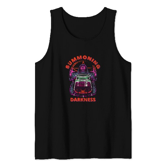 Coffee Fun Summoning Darkness vintages Dark Humor Coffee For Men Tank Tops