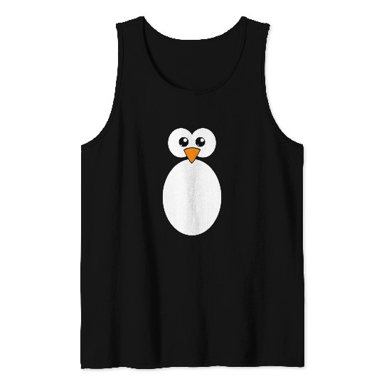 Penguin Pet Face Design or Easy Costume Black Penguin Tank Tops