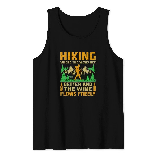 Hiking Hiker Outdoor Mountaineering Nature Trekking Alcohol 3 Tank Tops