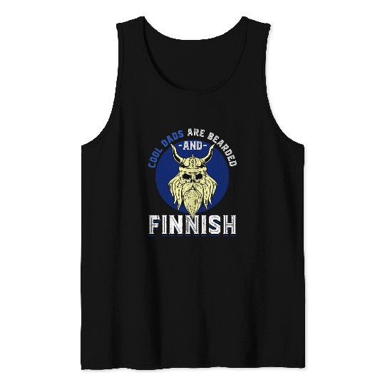 Mens Funny Finnish Viking Dad Bearded Finn Fathers Day Finland Tank Tops