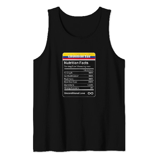 Colombian Dad Nutrition Facts Fathers Tank Tops