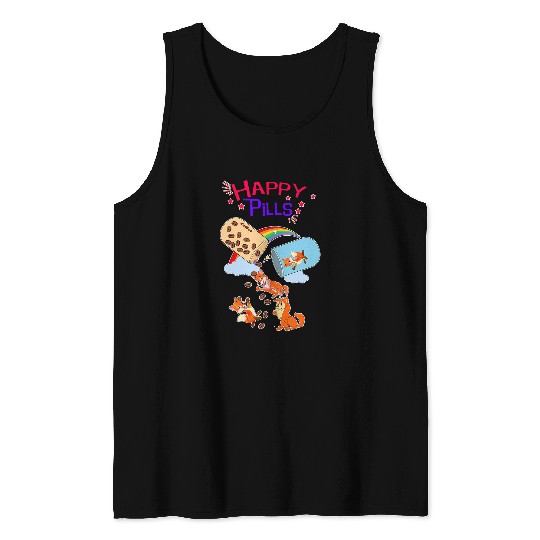 Coffee Fun Fox Cute Animal Graphic Forest Wildlife Coffee Tank Tops