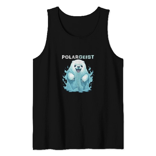 Funny Polar Bear Halloween Poltergeist ghosts Pun Item Tank Tops