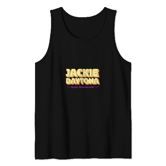 Bartender Job Jackie Daytona Regular Human Bartender Retro Logo Design Tank Tops