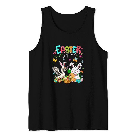 Happy Easter Bunny Goose Hunting Eggs Basket Farmer Kids 1 Tank Tops