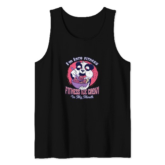 Panda Pet Gelato Panda Ice Cream Lover Zookeeper Funny Distressed Tank Tops