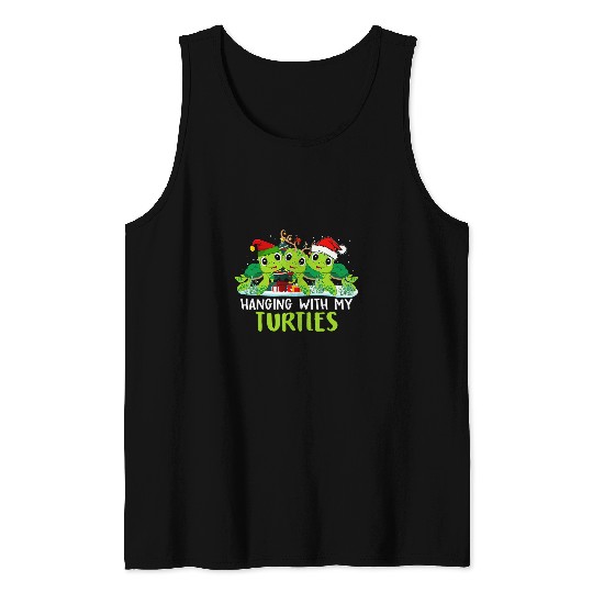 Funny Turtle Christmas Hanging With My Turtles xmass Gift Tank Tops