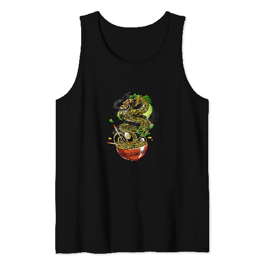 Dragon Pet Kawaii Ramen Noodles Bowl Chopsticks Dragon Tank Tops