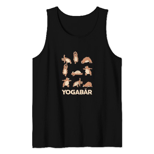 Bear Pet Yoga Bear Pose Bear Meditation Acro Hatha Yoga Tank Tops