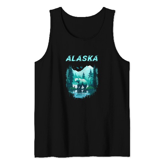 Bear Pet Cool Alaskan White Bear Alaska State Pride Alaska Glaciers Tank Tops