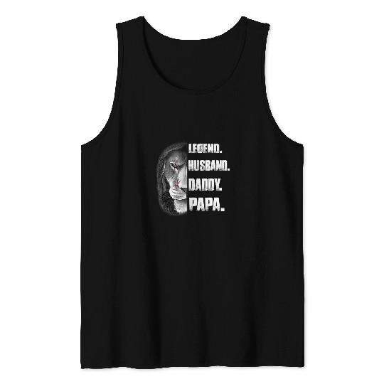 Lion Pet Legend Husband Dad Papa Lion Tank Tops