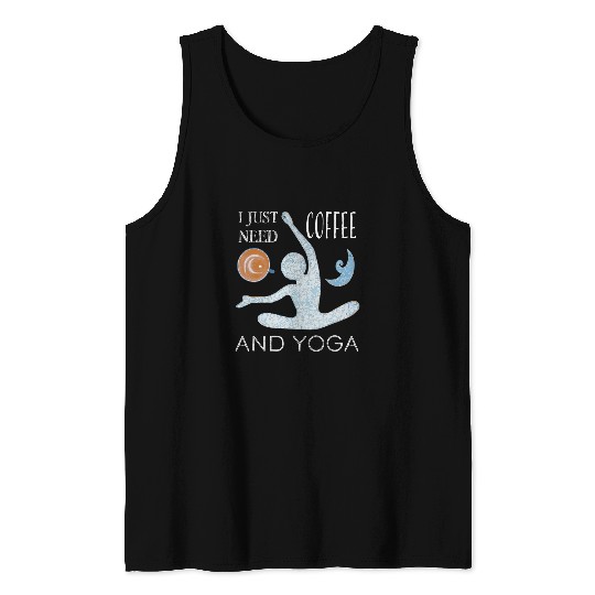 Coffee Fun Yoga and Coffee Zen Buddha Meditation Mindfulness Funny Tank Tops