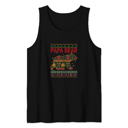 Bear Pet Papa Bear Christmas Pajama Ugly xmass Sweater Family Tank Tops