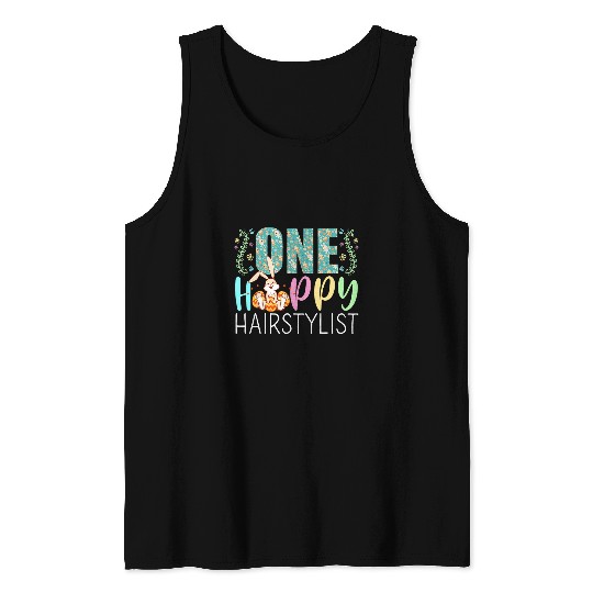 Hairdresser Job One Happy Easter Bunny Hairstylist Cute Puns Tank Tops