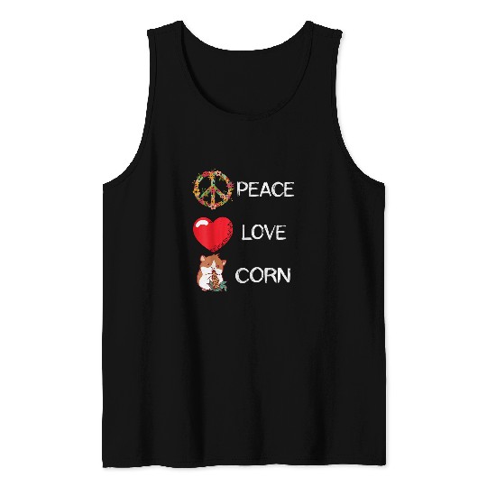 Hamster Pet Corn Hamster Guinea Pig Maize Crop Corn Lover Love Peace Tank Tops