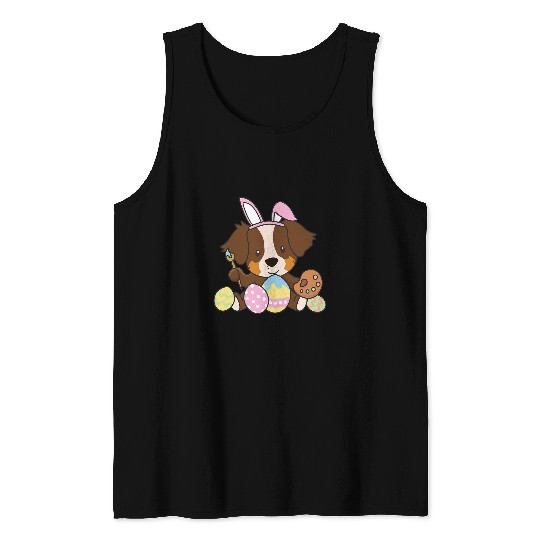 Cute Australian Shepherd At Easter as a easter bunny 1 Tank Tops
