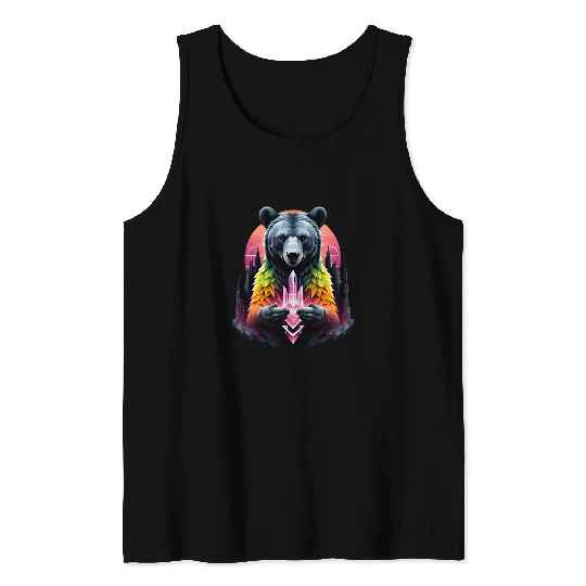 Bear Pet Oversized Teddy Bear Pink Gemstone Crystal Decor Accessory Tank Tops