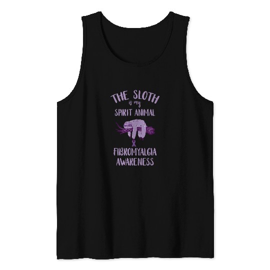 Sloth Pet Fibromyalgia Awareness Sloth Spirit Animal Fibro Warrior Tank Tops