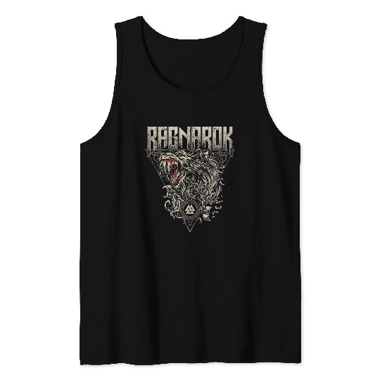 Fenrir Viking wolfs Norse Ragnarok Pagan Mythology Tank Tops