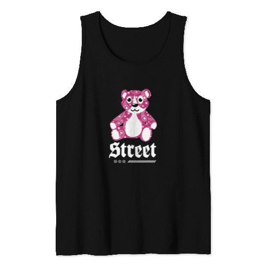 Bear Pet Paisley Teddy Bear Street Gothic Urban Fashion Design Tank Tops