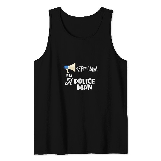 Mens Keep Calm Im Almosts A Policeman Future Police Officer Tank Tops