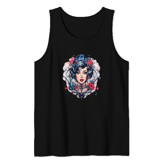 Chicano Girl Mexico Flowers Death Pretty 1 Tank Tops