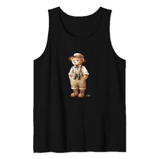 Bear Pet Preppy Bird Watcher Bear vintages Gilded Lillie Tank Tops