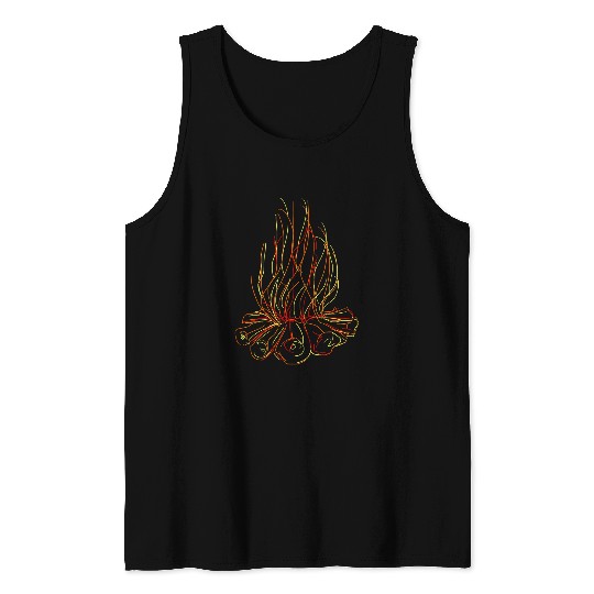 Campfire Fireplace Bonfire Tank Tops