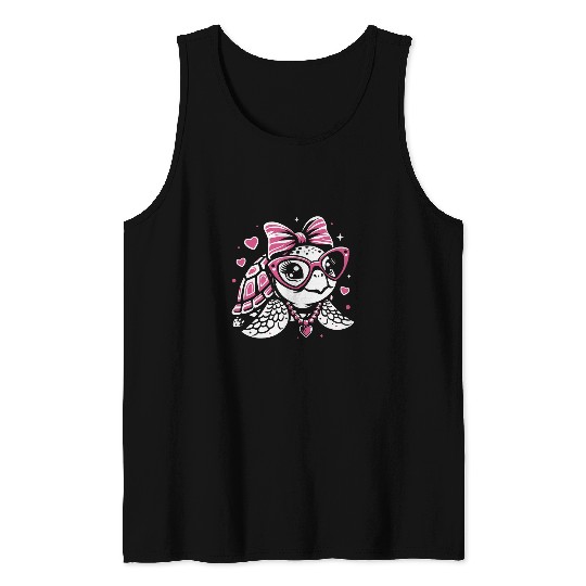 Turtle Pet Cute Sea Turtle For Girls Graphic Art Design Tank Tops