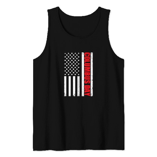 Columbus Day American Flag USA Patriotic Celebration US Fan Tank Tops