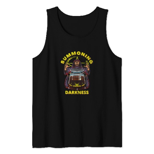 Coffee Fun Summoning Darkness vintages Dark Humor Coffee For Women Tank Tops