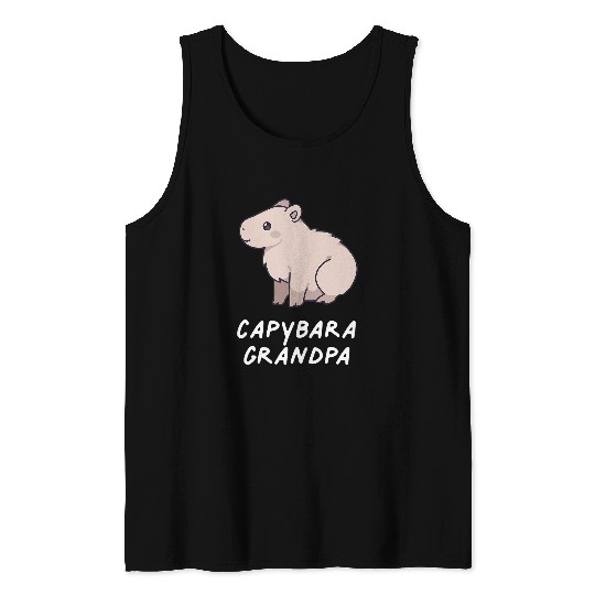 capybaras Grandpa Funny Japan Kawaii Anime Aesthetic Family Tank Tops