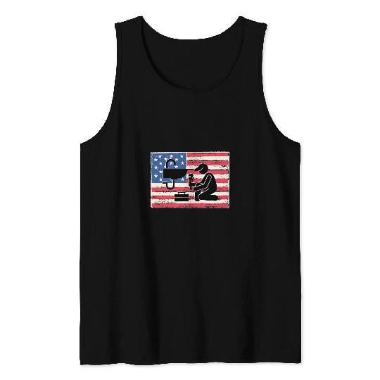 Plumbers Job for men gift american flag patriotic 1 Tank Tops