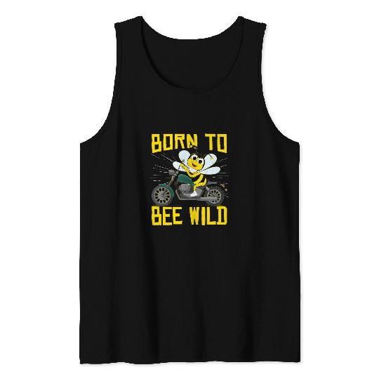 Born To Bee Wild Love Bees Bumblebee Honeybee Tank Tops