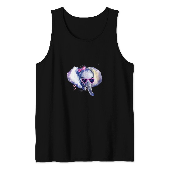 Elephant Pet hand painted Elephant Tank Tops