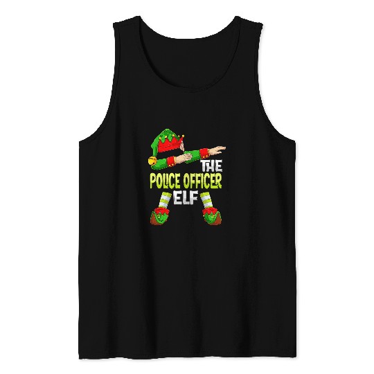 Dabbings Elf Christmas Policeman The Police Officer Elf Tank Tops