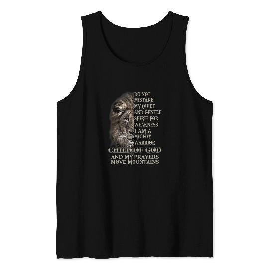 Lion Pet I Am A Mighty Warrior Child Of God Lion Christ Jesus Lover Tank Tops