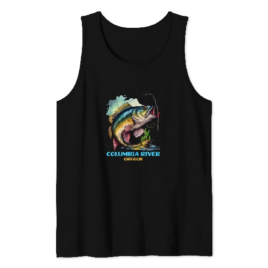 Columbia River Oregon OR Fly Fishing Fisher Flyfishing Trip Tank Tops