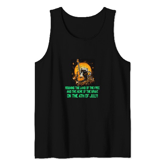 Beer Fun Cool rock band with beer and guitar for rock n roll lovers Tank Tops