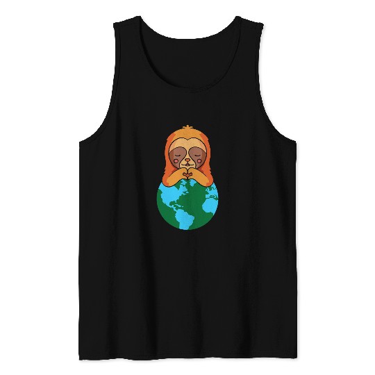 Sloth Pet Protect Love Sloth Protect Planet on Earth Day Tank Tops