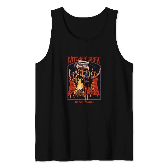 Coffee Fun Steven Rhodes Witches Brew Magic Coffee Retro Dark Humor Tank Tops