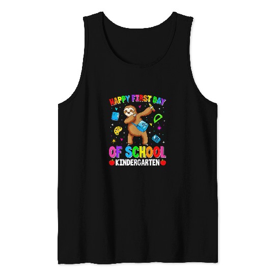 Sloth Pet First Day Of Kindergarten Welcome Team Kindergarten Sloth Tank Tops