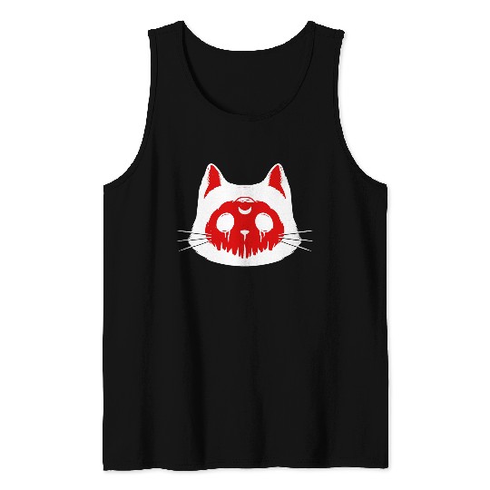 Gothic Cat Black Witchcraft Tattoo Magic Occult Boho Cats Tank Tops