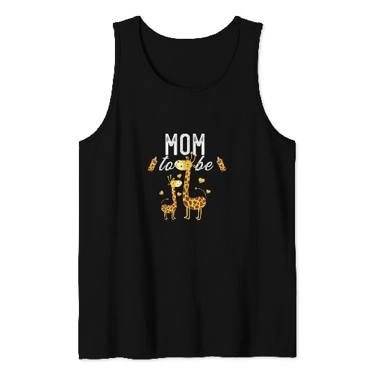 Giraffe Pet Mom To Be Giraffe Baby Shower Cute Tank Tops