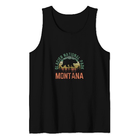 Bear Pet Glacier National Park Montana Bear Nature Outdoors Vintage Tank Tops